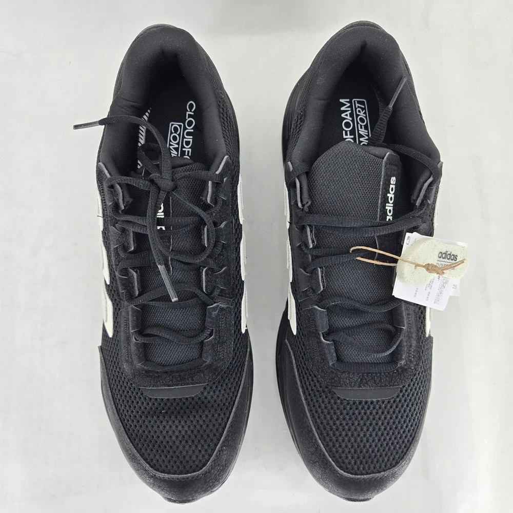 Adidas Astrastar Mens Running Shoes Black White JP5938 Size 12 Cloudfoam New